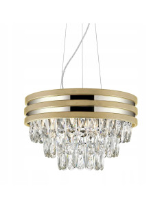 Lampa wisząca NAICA z kryształami i mosiężnym wykończeniem - elegancka do jadalni i salonu 2