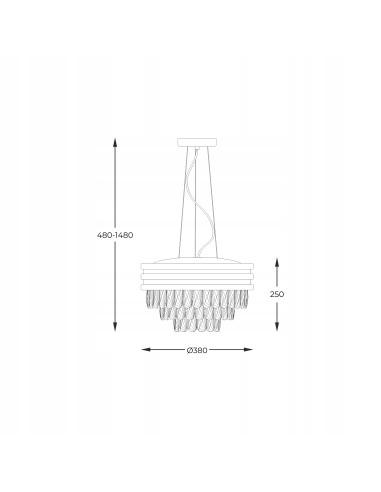 Lampa wisząca NAICA z kryształami i mosiężnym wykończeniem - elegancka do jadalni i salonu