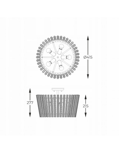Lampa wisząca BACH E14 w stylu glamour z szklanymi rurkami - eleganckie oświetlenie do każdego wnętrza
