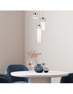 Lampa sufitowa GEM w francuskim złocie - eleganckie oświetlenie z 3 punktami świetlnymi G9 do nowoczesnych wnętrz 2