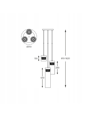Lampa sufitowa GEM w francuskim złocie - eleganckie oświetlenie z 3 punktami świetlnymi G9 do nowoczesnych wnętrz