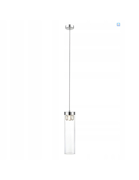 Lampa sufitowa GEM z kryształem - elegancki design w kolorze chromu od Zuma Line do nowoczesnych wnętrz