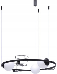 Lampa Wisząca PLANT z Motywem Układu Słonecznego, Regulowana Wysokość, Metalowy Styl, E14, Idealna do Wnętrz