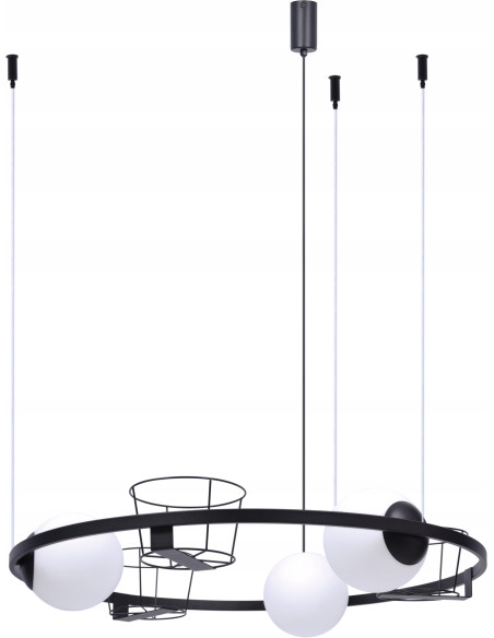 Lampa Wisząca PLANT z Motywem Układu Słonecznego, Regulowana Wysokość, Metalowy Styl, E14, Idealna do Wnętrz