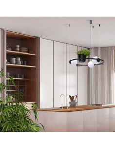 Lampa Wisząca PLANT z Motywem Układu Słonecznego, Regulowana Wysokość, Metalowy Styl, E14, Idealna do Wnętrz 2