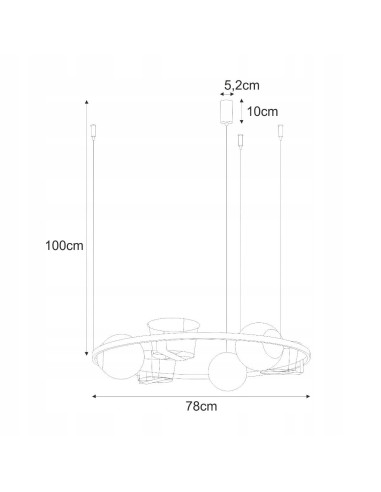 Lampa Wisząca PLANT z Motywem Układu Słonecznego, Regulowana Wysokość, Metalowy Styl, E14, Idealna do Wnętrz