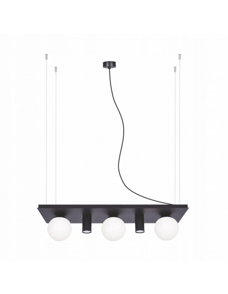 Lampa wisząca PLANT E14, pięciopłomienna, regulowana wysokość, czarna, elegancki design, Zuma Line