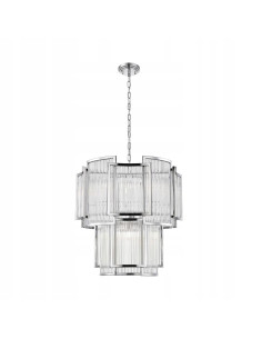 Lampa wisząca SERGIO z chromowanymi detalami i szklanymi ściankami - nowoczesne oświetlenie do eleganckich wnętrz