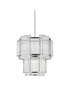 Lampa wisząca SERGIO z chromowanymi detalami i szklanymi ściankami - nowoczesne oświetlenie do eleganckich wnętrz 2