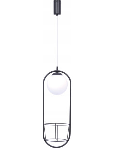 Elegancki minimalistyczny zwis metalowy z miejscem na rośliny PLANT E14 - stylowa lampa wisząca do każdego wnętrza 2