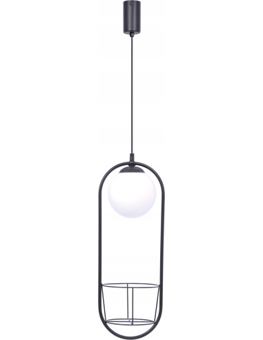 Elegancki minimalistyczny zwis metalowy z miejscem na rośliny PLANT E14 - stylowa lampa wisząca do każdego wnętrza