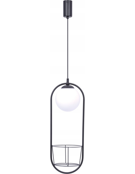 Elegancki minimalistyczny zwis metalowy z miejscem na rośliny PLANT E14 - stylowa lampa wisząca do każdego wnętrza