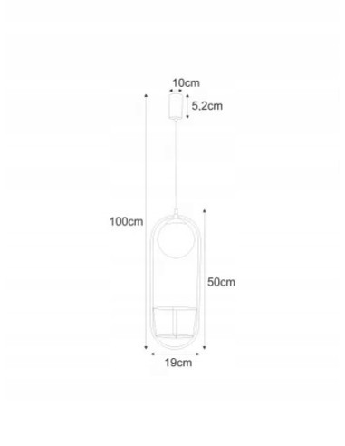 Elegancki minimalistyczny zwis metalowy z miejscem na rośliny PLANT E14 - stylowa lampa wisząca do każdego wnętrza
