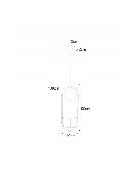 Elegancki minimalistyczny zwis metalowy z miejscem na rośliny PLANT E14 - stylowa lampa wisząca do każdego wnętrza