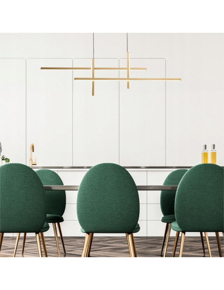 Lampa wisząca EDGE LED z regulacją barwy, czarno-złota, 4-punktowa, 42W - nowoczesne oświetlenie do wnętrz