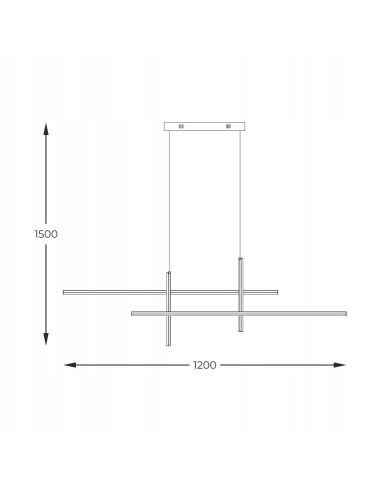Lampa wisząca EDGE LED z regulacją barwy, czarno-złota, 4-punktowa, 42W - nowoczesne oświetlenie do wnętrz