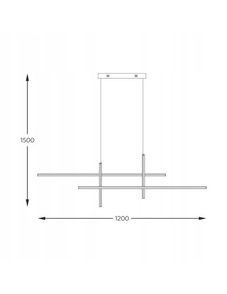 Lampa wisząca EDGE LED z regulacją barwy, czarno-złota, 4-punktowa, 42W - nowoczesne oświetlenie do wnętrz