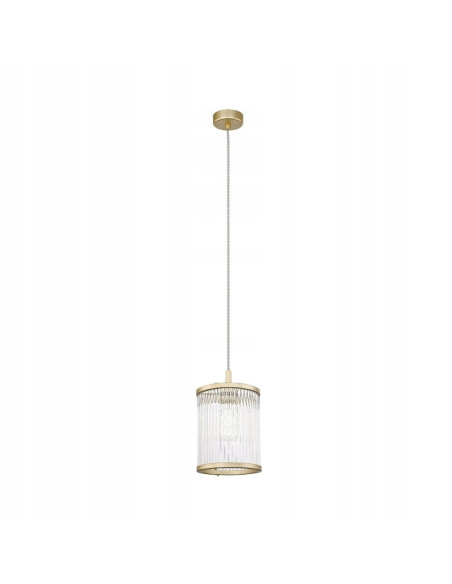 Lampa wisząca Złota SERGIO z regulowaną wysokością, szklanym kloszem, idealna do nowoczesnych wnętrz.
