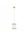Lampa wisząca Złota SERGIO z regulowaną wysokością, szklanym kloszem, idealna do nowoczesnych wnętrz.