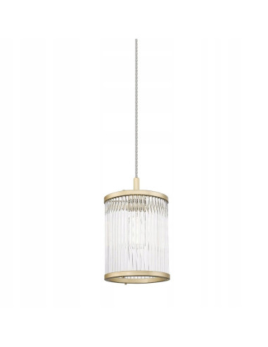 Lampa wisząca Złota SERGIO z regulowaną wysokością, szklanym kloszem, idealna do nowoczesnych wnętrz.