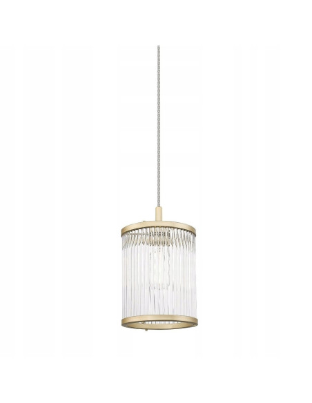 Lampa wisząca Złota SERGIO z regulowaną wysokością, szklanym kloszem, idealna do nowoczesnych wnętrz.