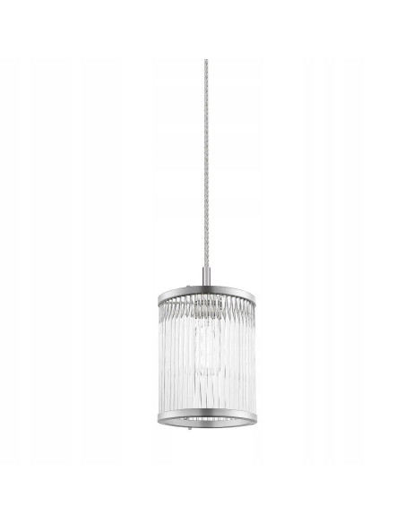 Lampa wisząca SERGIO w stylu nowoczesnym, cylindryczna, aluminium i szkło, E14, srebrna/bezbarwna, idealna do każdego wnętrza.