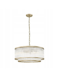 Lampa wisząca SERGIO z matowego złota, 6-punktowa, regulowana wysokość, elegancka dekoracja do każdego wnętrza.