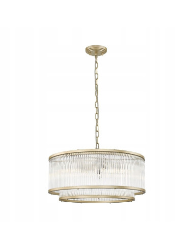 Lampa wisząca SERGIO z matowego złota, 6-punktowa, regulowana wysokość, elegancka dekoracja do każdego wnętrza.