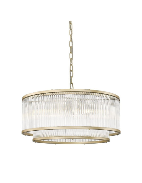 Lampa wisząca SERGIO z matowego złota, 6-punktowa, regulowana wysokość, elegancka dekoracja do każdego wnętrza.