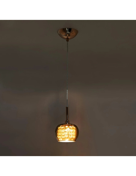 Lampa sufitowa CRYSTAL w złotym kolorze z regulacją wysokości – elegancka i nowoczesna dekoracja wnętrz