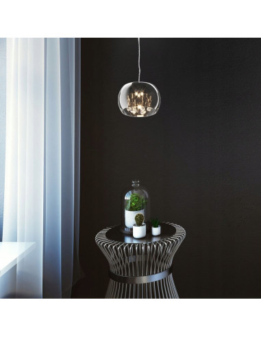 Lampa wisząca CRYSTAL G9 - glamour z przezroczystym kloszem, eleganckie oświetlenie do jadalni i salonu
