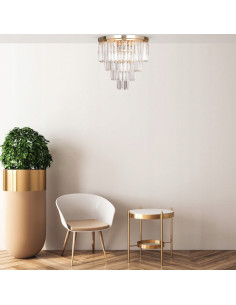 Żyrandol Amedeo z kryształami i złotymi detalami - elegancka lampa sufitowa do salonu i jadalni 2
