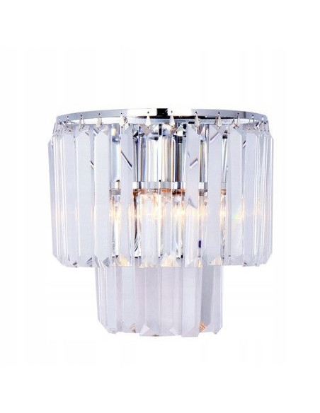 Elegancka lampa ścienna AMEDEO z kryształami w chromowanym wykończeniu - luksusowy kinkiet do nowoczesnych wnętrz