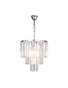 Lampa wisząca kryształowa AMEDEO z metalowym wykończeniem - elegancka dekoracja do jadalni, salonu i biura 2