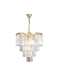 Lampa wisząca AMEDEO z kryształami w kolorze złotym, glamour, 5 punktów świetlnych do wysokich sufitów 2