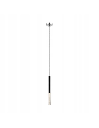 Lampa wisząca ONE LED z bąbelkami powietrza - chrom, nowoczesny design do jadalni i salonu, regulowana wysokość 140 cm