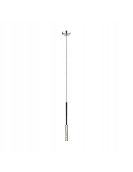 Lampa wisząca ONE LED z bąbelkami powietrza - chrom, nowoczesny design do jadalni i salonu, regulowana wysokość 140 cm