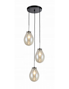 Lampa wisząca Fondi 3-punktowa, elegancka szklana lampa do salonu, jadalni i holu – Light Prestige LP-1214/3P