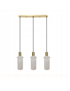 Nowoczesna lampa wisząca TIRANA 3-punktowa w białym metalowym wydaniu do salonu i jadalni, E27, industrialny styl.