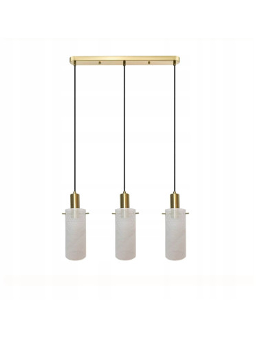 Nowoczesna lampa wisząca TIRANA 3-punktowa w białym metalowym wydaniu do salonu i jadalni, E27, industrialny styl.