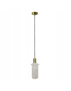 Nowoczesna złota lampa wisząca TIRANA - eleganckie oświetlenie do jadalni, kuchni i salonu w minimalistycznym stylu.