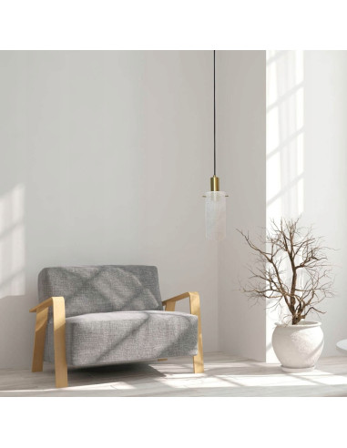 Nowoczesna złota lampa wisząca TIRANA - eleganckie oświetlenie do jadalni, kuchni i salonu w minimalistycznym stylu.