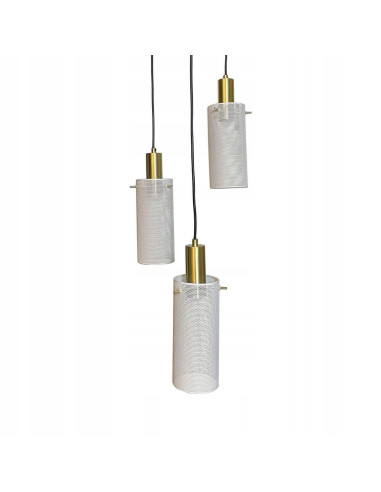 Lampa sufitowa TIRANA z metalowymi soplami - elegancka lampa 3-punktowa w kolorze złotym/białym do różnych wnętrz