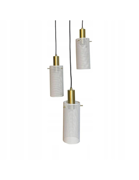 Lampa sufitowa TIRANA z metalowymi soplami - elegancka lampa 3-punktowa w kolorze złotym/białym do różnych wnętrz