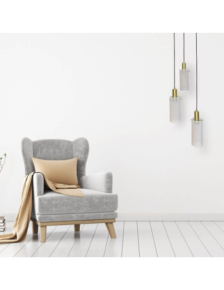 Lampa sufitowa TIRANA z metalowymi soplami - elegancka lampa 3-punktowa w kolorze złotym/białym do różnych wnętrz