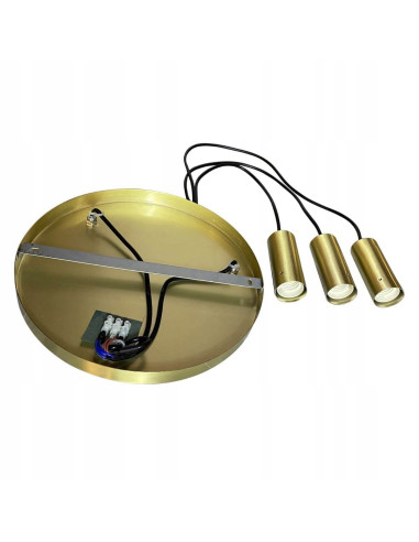 Lampa sufitowa TIRANA z metalowymi soplami - elegancka lampa 3-punktowa w kolorze złotym/białym do różnych wnętrz