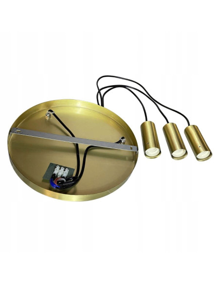 Lampa sufitowa TIRANA z metalowymi soplami - elegancka lampa 3-punktowa w kolorze złotym/białym do różnych wnętrz