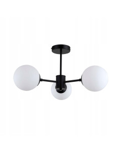 Lampa wisząca ROMA 3 w kolorze czarnym - eleganckie oświetlenie z metalowym stelażem i szklanymi kloszami