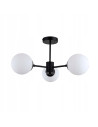 Lampa wisząca ROMA 3 w kolorze czarnym - eleganckie oświetlenie z metalowym stelażem i szklanymi kloszami