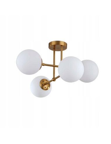 Lampa wisząca ROMA w kolorze złotym z czterema szklanymi kloszami - elegancja i nowoczesność do każdego wnętrza.
